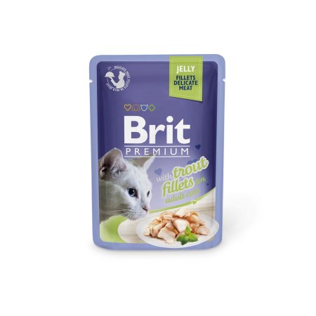 Brit Premium Cat Pouch with Trout Fillets in Jelly for Adult Cats